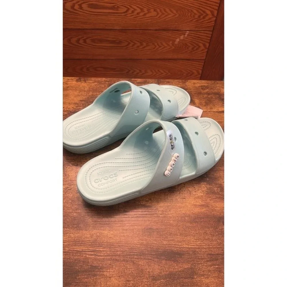 Crocs Classic Sandal Light Blue Mens 13 Two Strap Slide 206761-4SS New